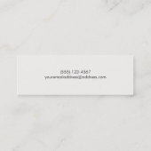 Simple Black Elegant Professional Faux Linen Mini Business Card (Back)