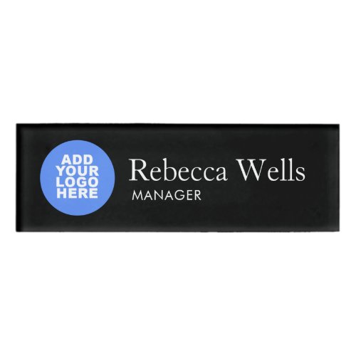 Simple Black Employee Staff Name Logo Badge