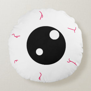 Simple Black Eyeball Round Pillow