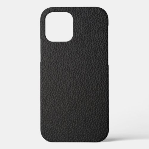 Simple black faux leather iPhone 12 pro case