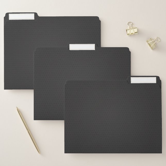 Simple Black Faux Leather File Folder (Set)