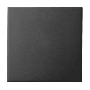 Simple Black Faux Leather Look Monogram Ceramic Tile
