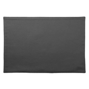 Simple Black Faux Leather Look Monogram Placemat
