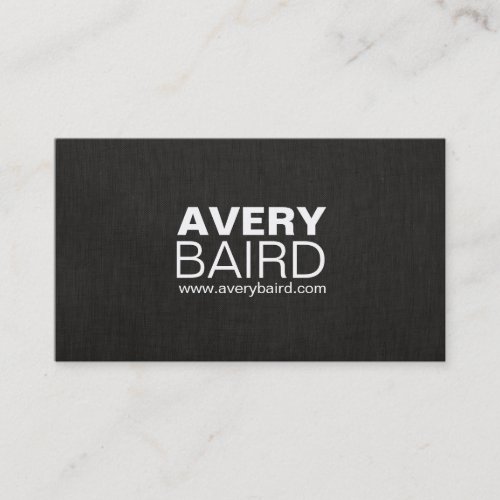 Simple Black Faux Linen Professional Business Card