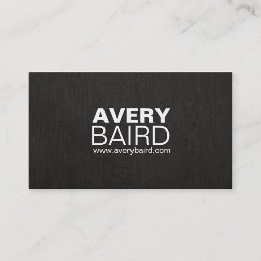 Customizable Simple Black Faux Linen Professional Business Card