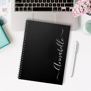 Simple Black First Name Script Notebook