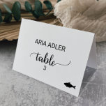 Simple Black Fish Meal Option Place Card<br><div class="desc">These simple black fish meal option place cards are perfect for a rustic or modern theme wedding. The minimalist design features an elegant brush script font and a fish icon. Use these meal selection place cards as an easy way to make sure your guests are served the correct meal at...</div>