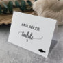 Simple Black Fish Meal Option Place Card