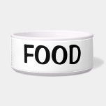 Simple Black Food Text Bowl<br><div class="desc">This pet bowl features simple big black letters that read "food".</div>