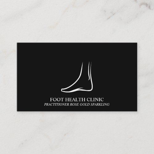 Simple Black Foot Care Podiatry Practioner Doctor Business Card