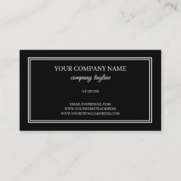 Simple Black Frame Business Card | Zazzle