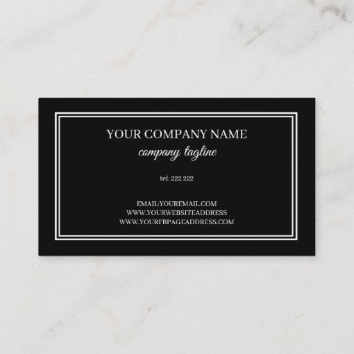 Simple Black Frame Business Card 