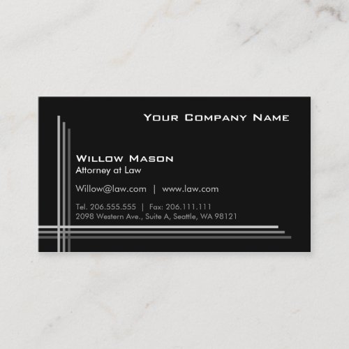 Simple Black Framed Professional Business Card