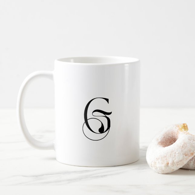 Simple Black "G" Symbol Coffee Mug (With Donut)