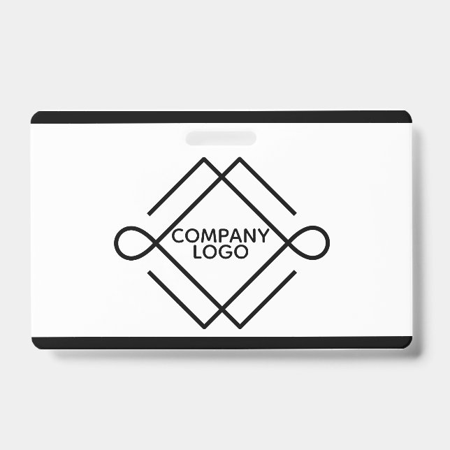 Simple Black Geometric Shapes Badge (Front)