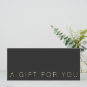 Simple Black  Gift Certificate (Standing Front)