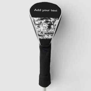 Simple black glitter sparkle stars add your text c golf head cover