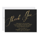 Simple Black & Gold Calligraphy Funeral Thank You Card Simple Black & Gold Calligraphy Funeral Thank You Card