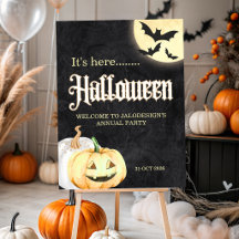 Simple Black Gold Corporate Halloween Party