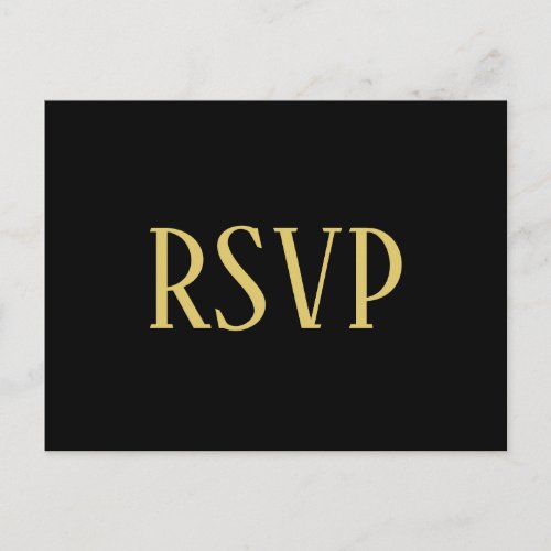 Simple BlackGold Design _ RSVP Postcard