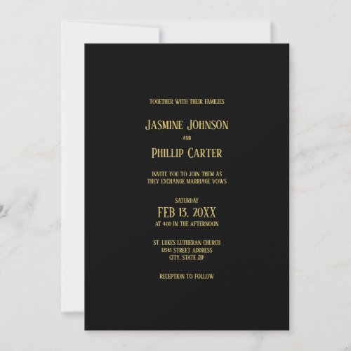 Simple BlackGold Design _ Wedding Invitation