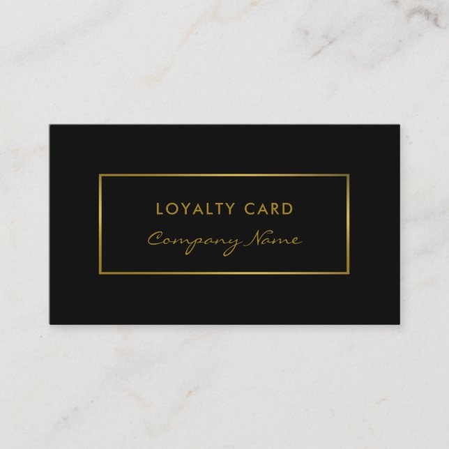 Simple Black & Gold Foil Effect Loyalty Card (Front)