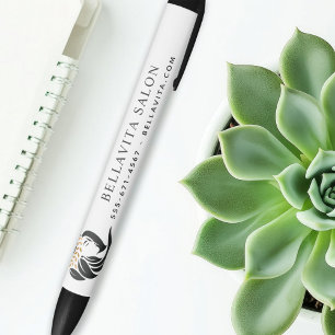 Simple Black Gold Hair Salon Logo Promotional Pen