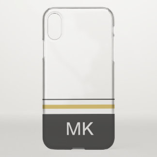 Simple Black Gold Monogram iPhone X Case