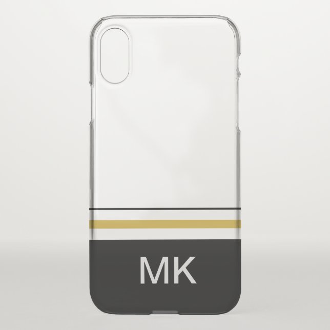 Simple Black Gold Monogram Uncommon iPhone Case (Back)