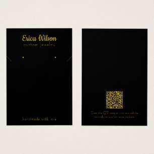 Simple Black & Gold Necklace Earring Display card