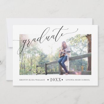 Simple Black Graduation Invitations by fancypaperie at Zazzle
