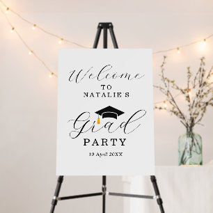 simple black graduation party welcome sign