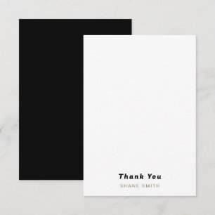 Simple Black Graduation Personalized Thank You Card