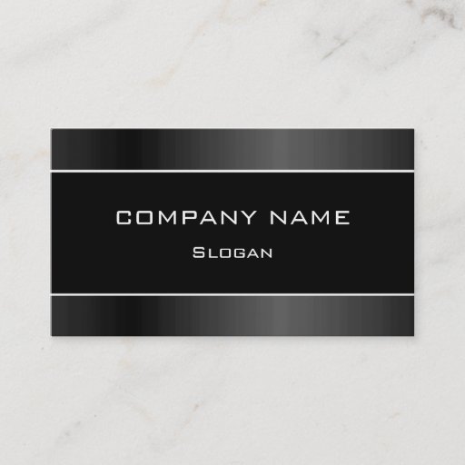 Customizable Simple Black &amp; Gray Business Card