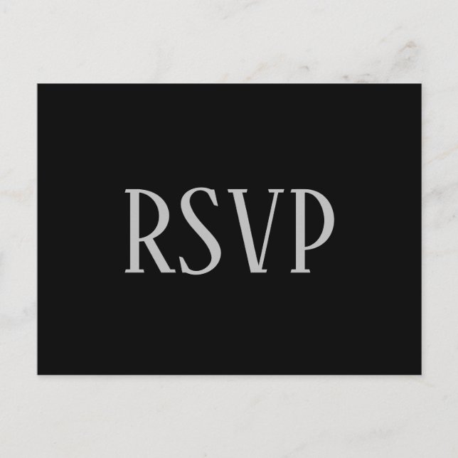 Simple Black & Gray Design - RSVP Postcard (Front)