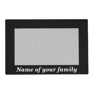 Simple Black, Gray & White Colors Family Laminated Placemat