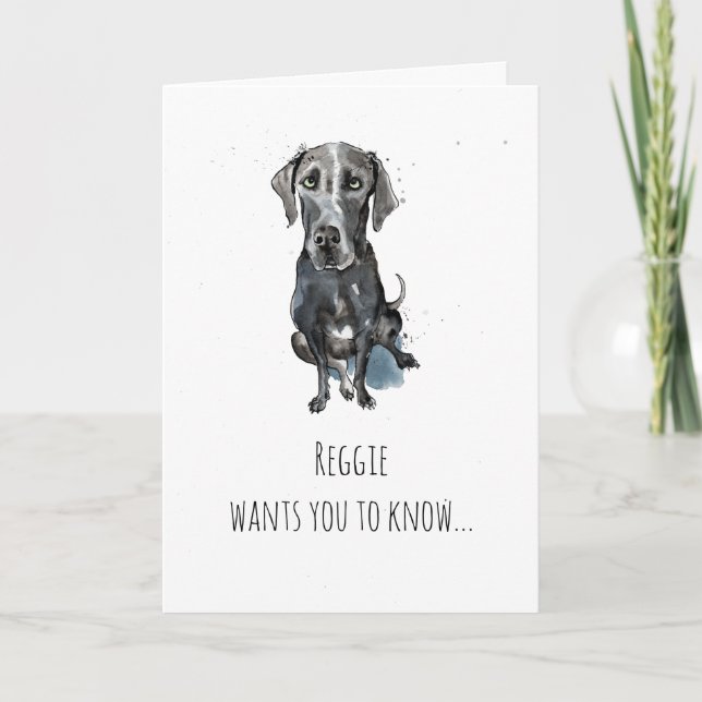 Simple Black Great Dane customized Mother’s day Card (Front)