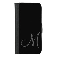 Simple Black Grey Monogram Custom Initial