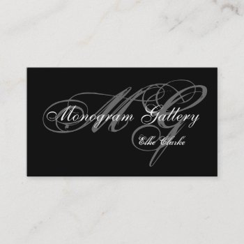 Simple Black Grey Monogram Wedding Business Business Card by monogramgallery at Zazzle
