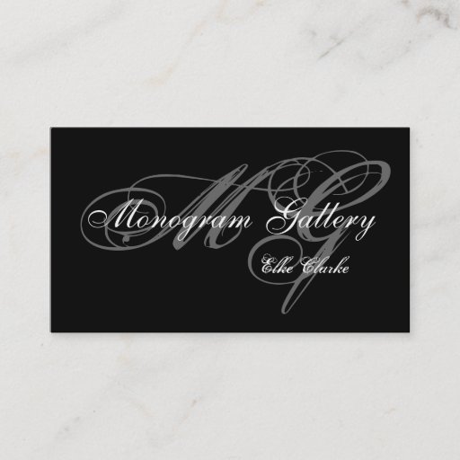 Customizable Simple Black Grey Monogram Wedding Business Business Cards