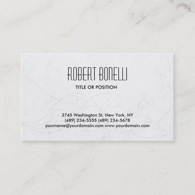 Simple Black Grey Pattern Background Business Card (Front)