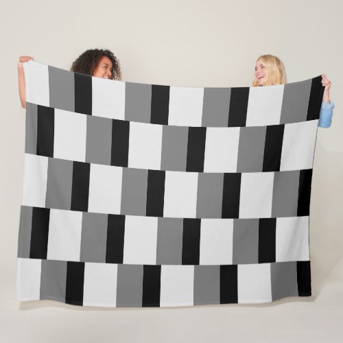 Simple Black  Grey Pattern Fleece Blanket