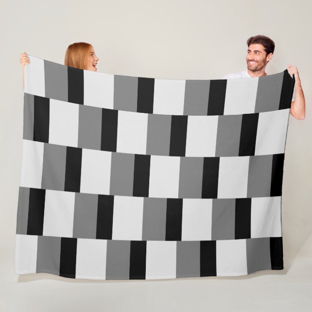 Simple Black & Grey Pattern Fleece Blanket (In Situ)
