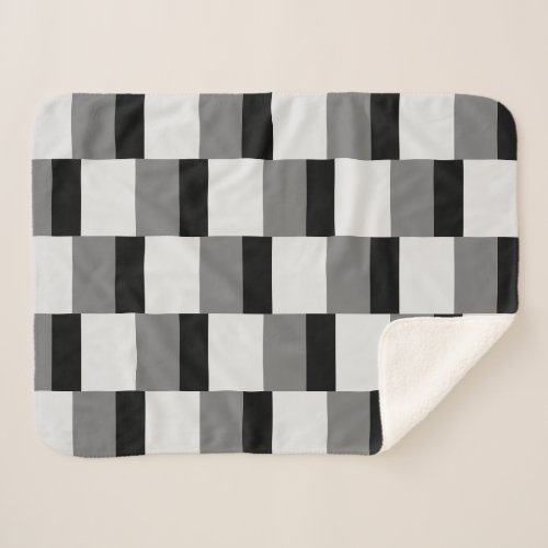 Simple Black  Grey Pattern Sherpa Blanket