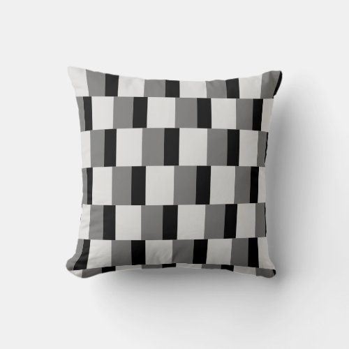 Simple Black  Grey Pattern Throw Pillow