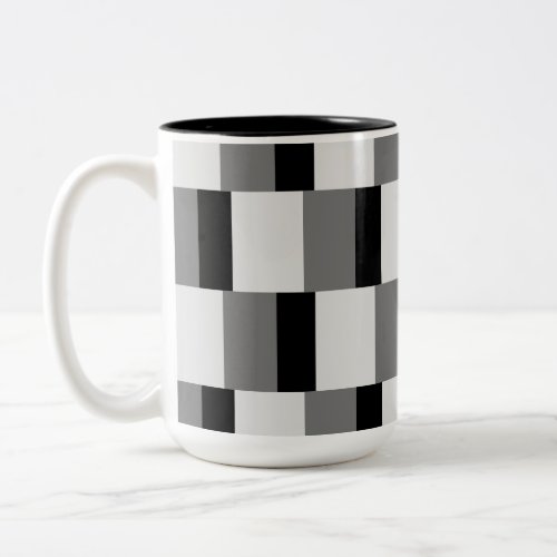 Simple Black  Grey Pattern Two_Tone Coffee Mug