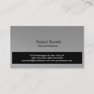 Simple Black Grey Plain Modern Business Card
