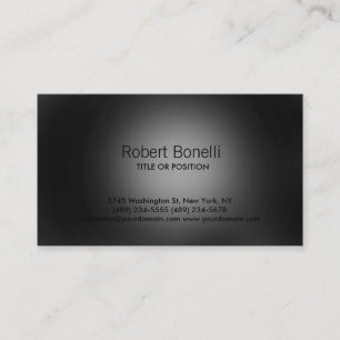 Simple Black Grey Plain Modern Business Card