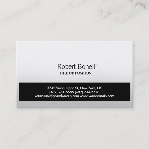 Simple Black Grey Plain Modern Business Card