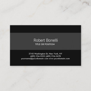Simple Black Grey Stripe Business Card